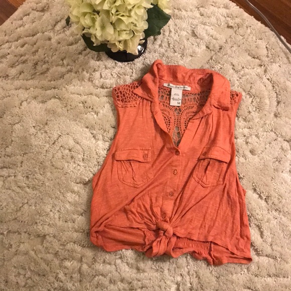 American Rag Tops - Coral crop tank top